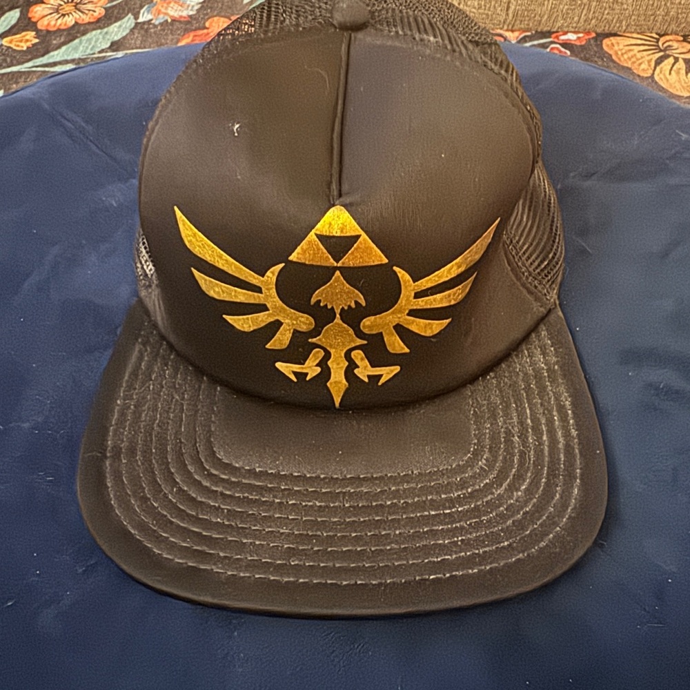 Zelda Black and Gold Triforce Cap